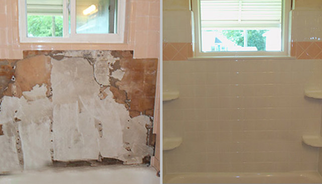 Bathroom Water Damage Before & After